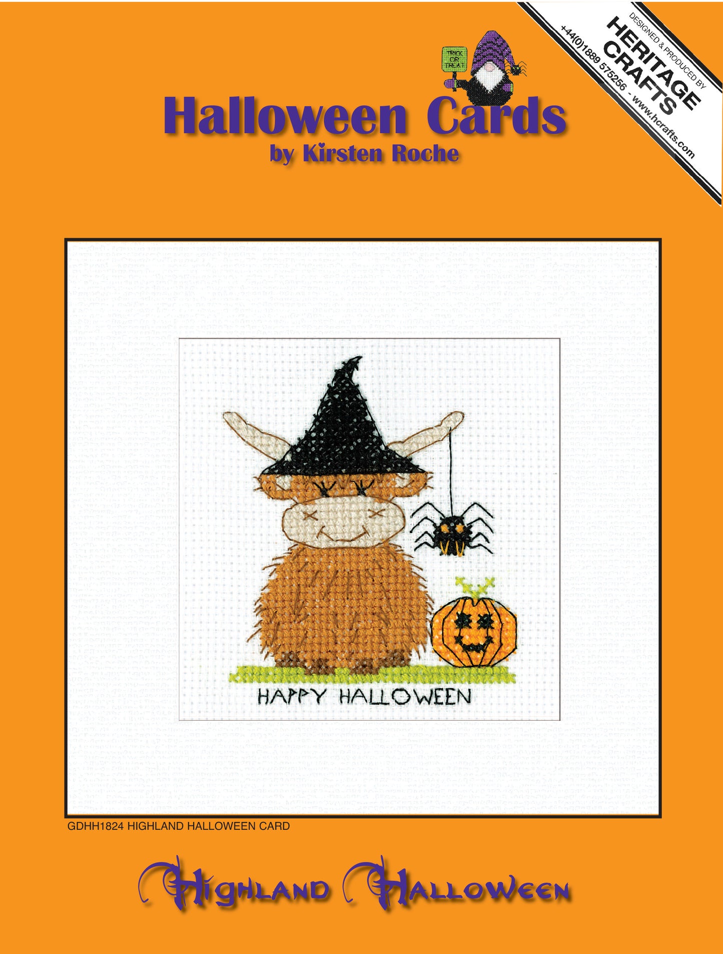 Highland Halloween Greeting Card cross stitch kit - GDHH1824