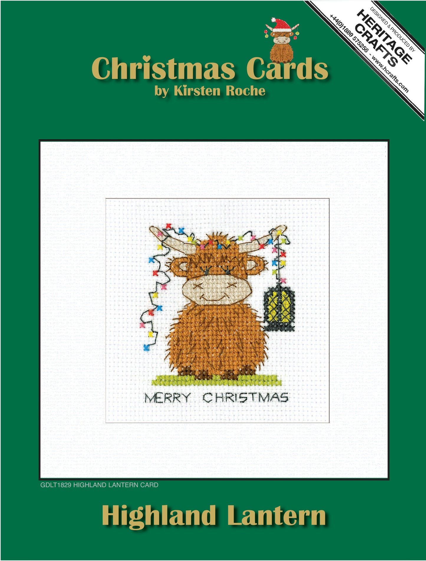 Highland Lantern Christmas Card cross stitch kit - GDLT1829