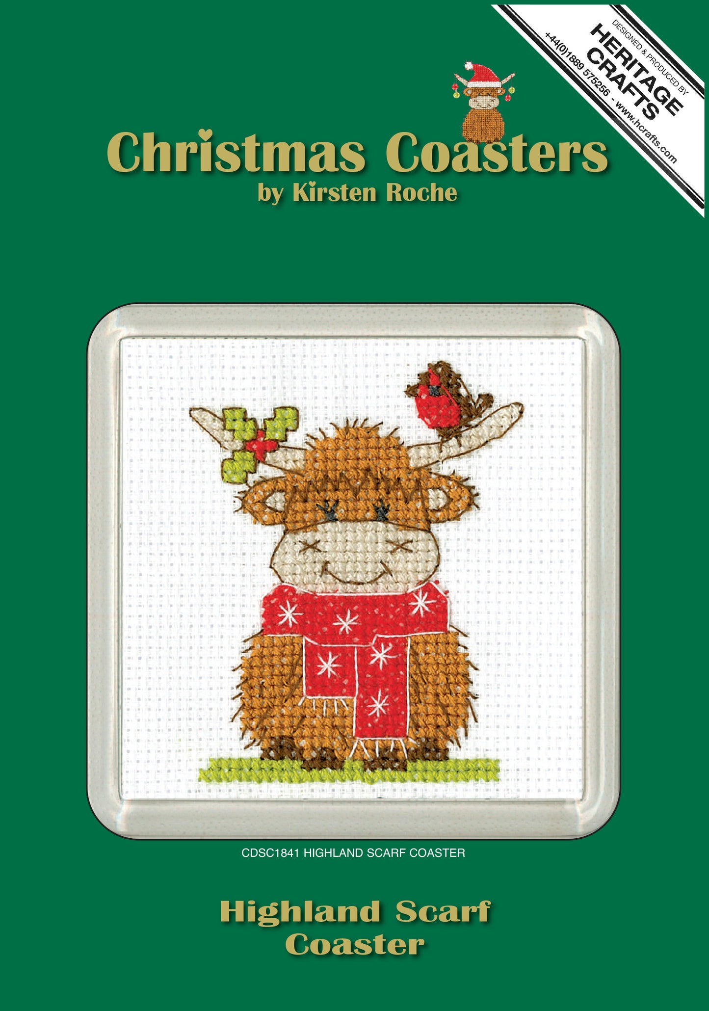 Highland Scarf cross stitch coaster kit - CDSC1841