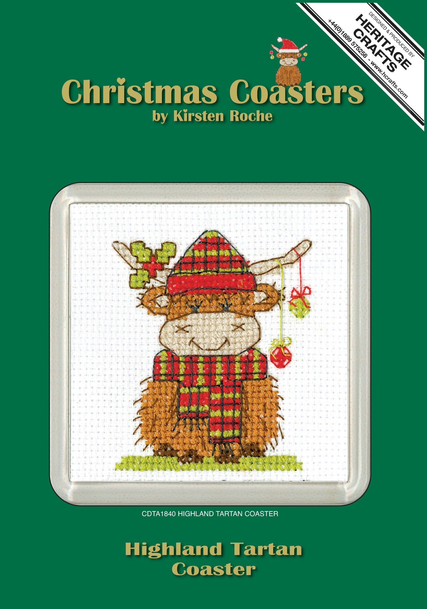 Highland Tartan cross stitch coaster kit - CDTA1840