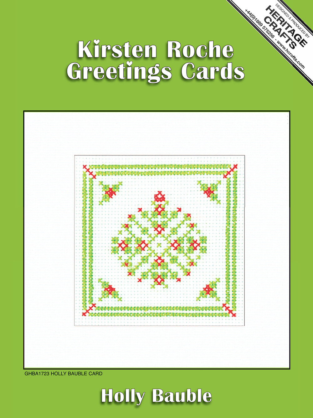 Holly Filigree Bauble Christmas Card cross stitch kit - GHBA1723