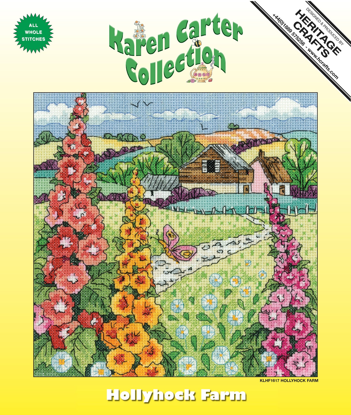 Hollyhock Farm cross stitch kit - KLHF1617A