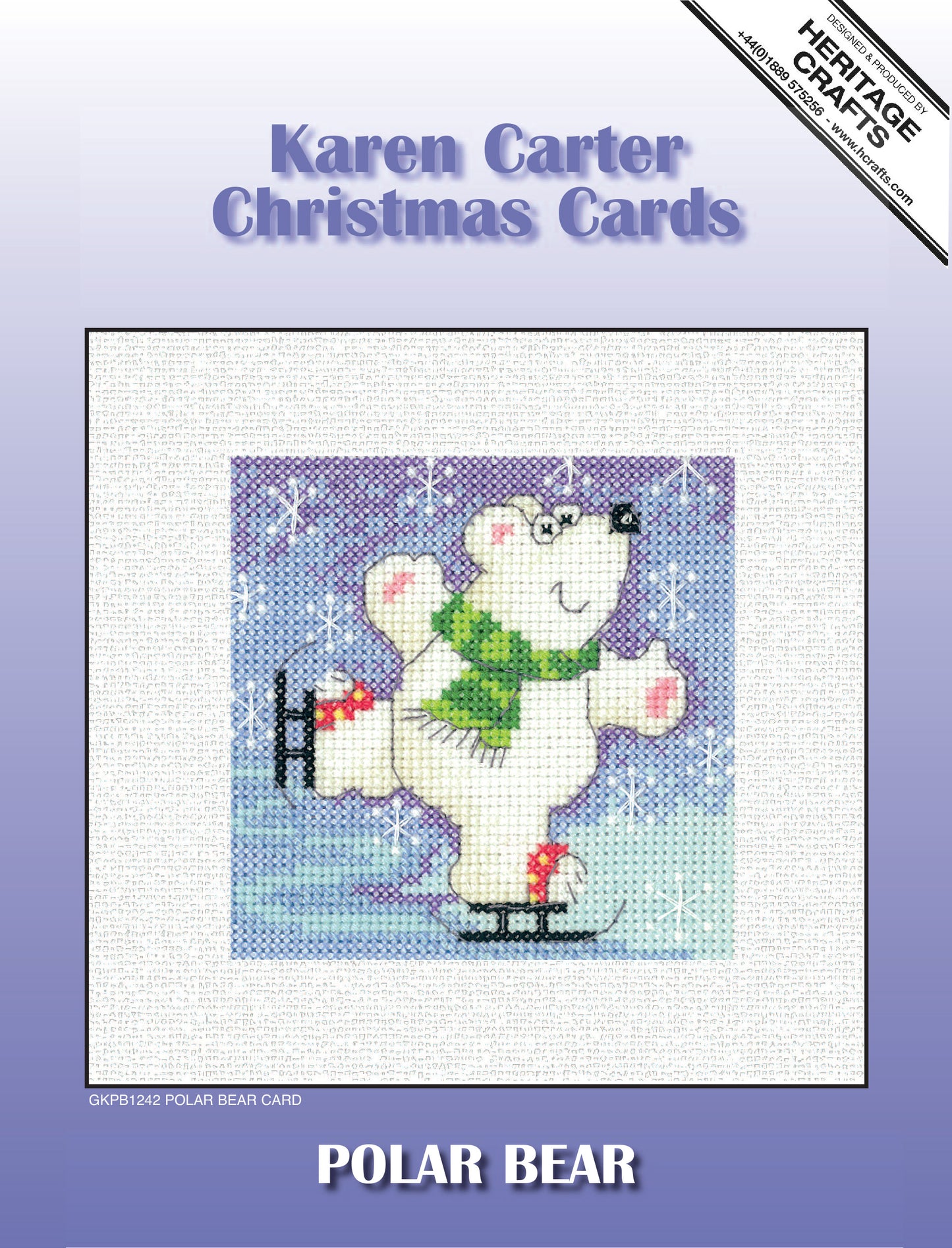 Karen Carter Polar Bear Christmas Card cross stitch kit - GKPB1242