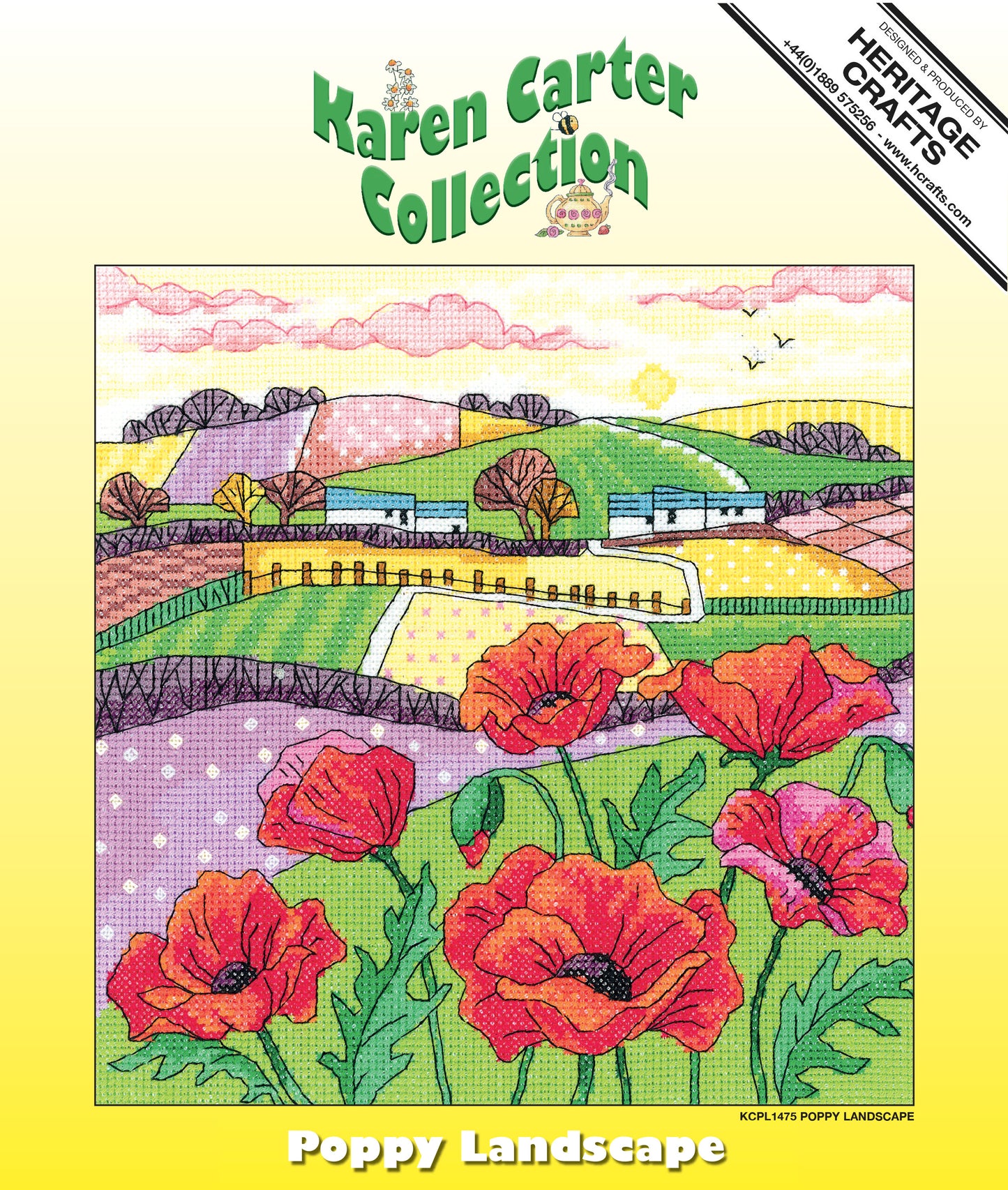 Poppy Landscape cross stitch kit - KCPL1475