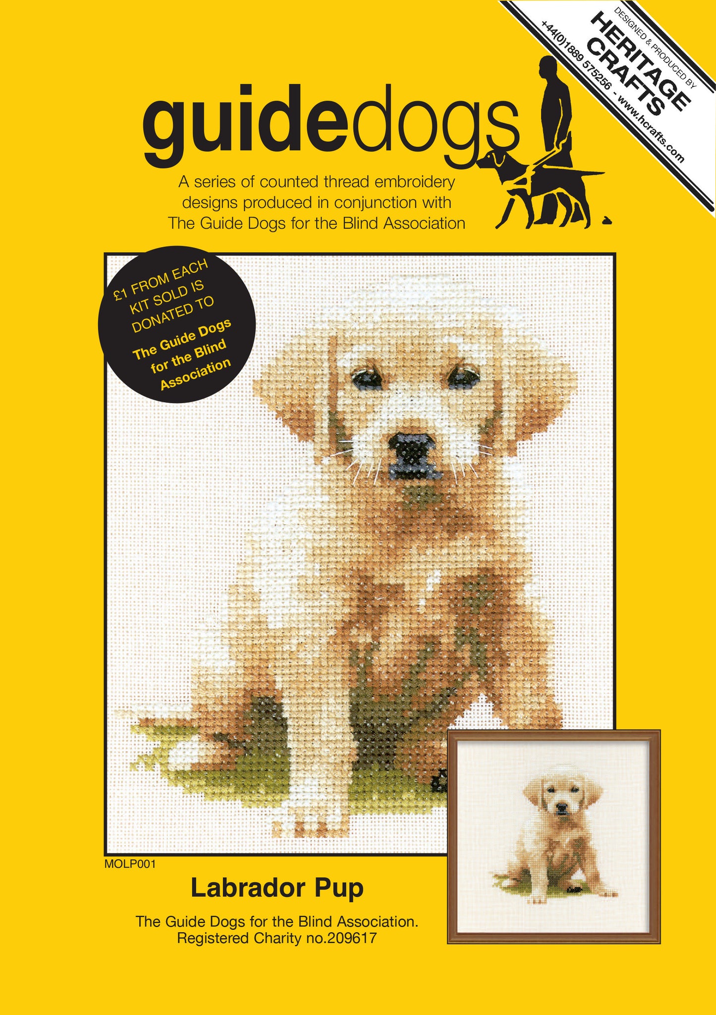 Labrador Puppy cross stitch kit - MOLP001 (D)