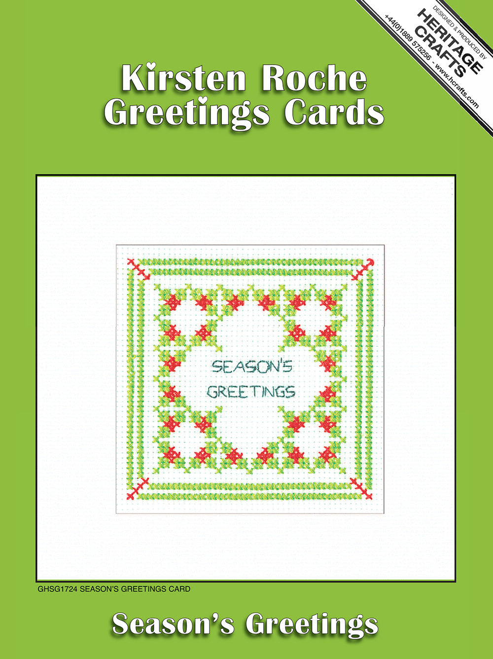 Holly Filigree Season's Greetings Christmas Card cross stitch kit - GHSG1724