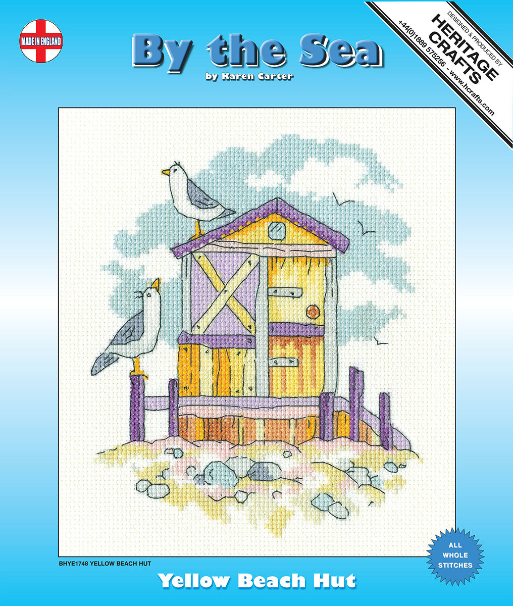 Yellow Beach Hut cross stitch kit - BHYE1748A