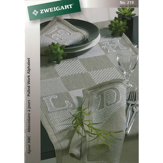Zweigart Needlework Ideas Booklet - #219 - "Pulled Work Alphabet"