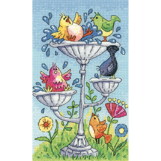 Bird Bath cross stitch chart pack - BFBB1351C