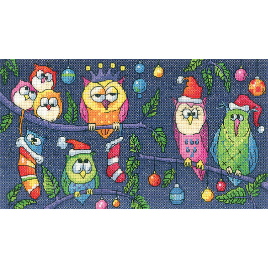 Christmas Owls cross stitch kit - BFCO1377 (D)