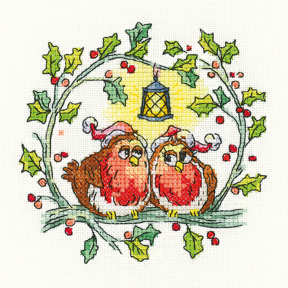 Christmas Robins cross stitch kit - BFCR1528