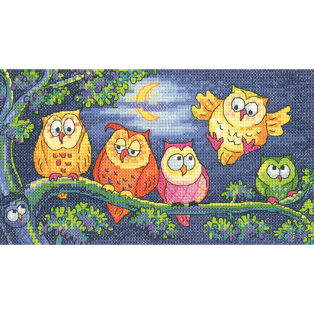 A Hoot of Owls cross stitch kit - BFHO1296