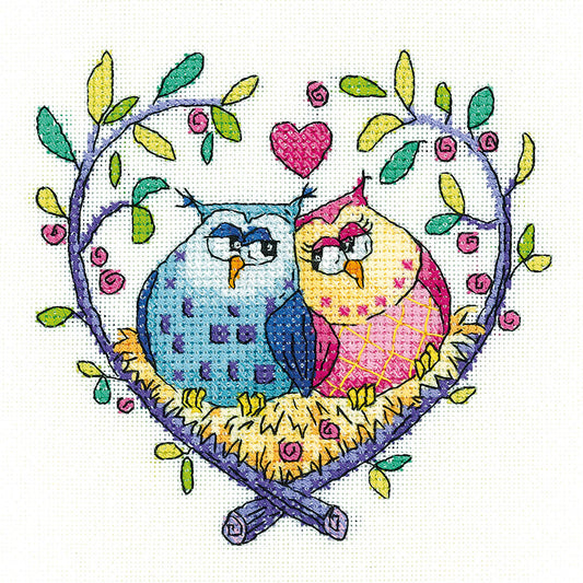 Love Owls cross stitch kit - BFLO1435