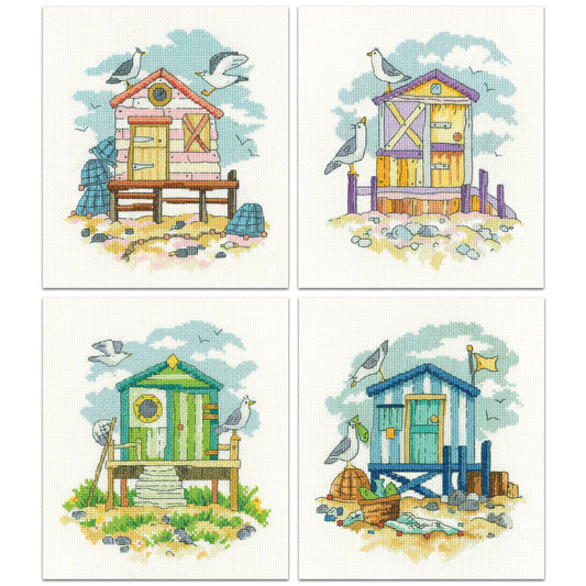 Four Beach Hut Kits by Karen Carter