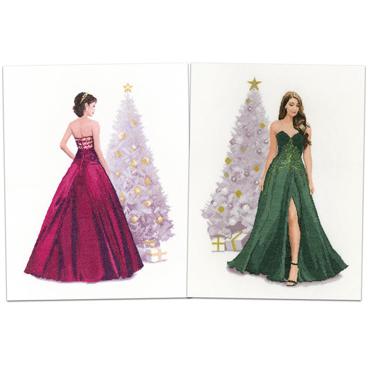 Holly & Eve, Pair of cross stitch kits - JLHO1470 & JLEV1660
