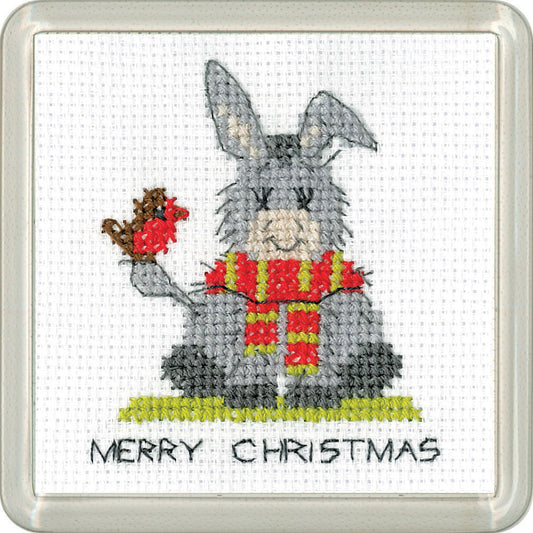 Donkey - Christmas Scarf Coaster cross stitch kit - CACS1921