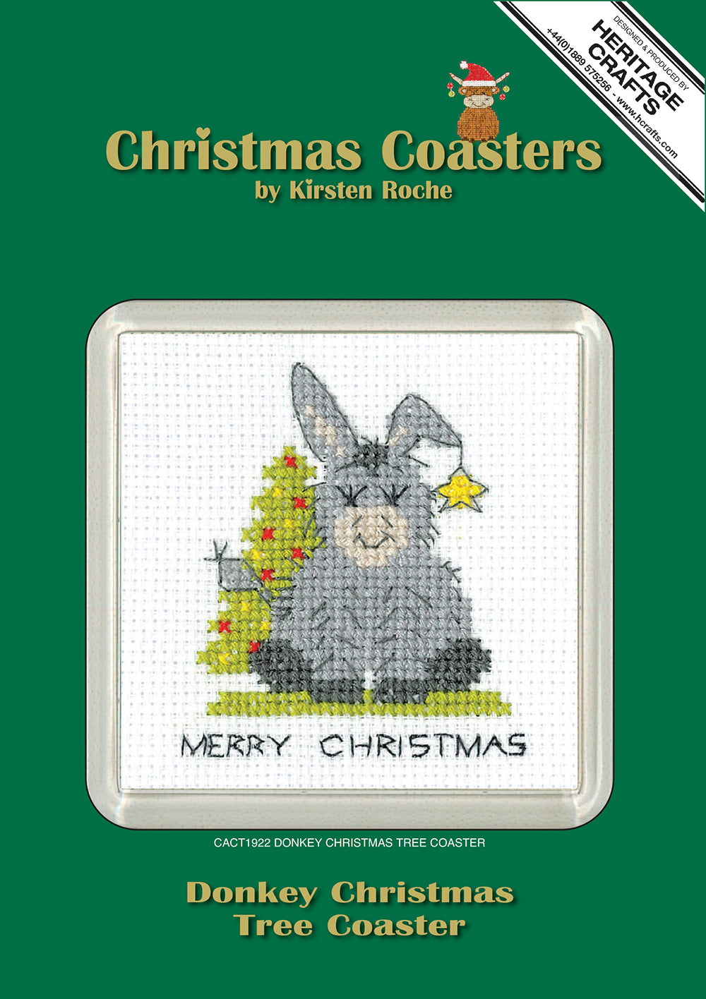 Donkey - Christmas Tree Coaster cross stitch kit - CACT1922