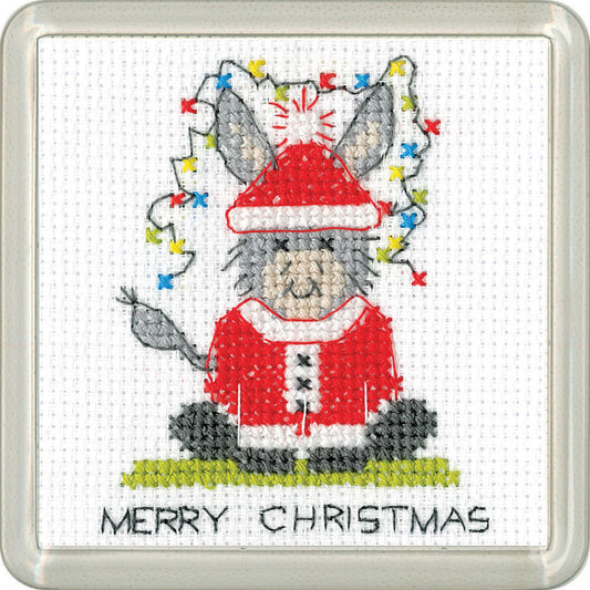 Donkey - Santa Coaster cross stitch kit - CADS1923
