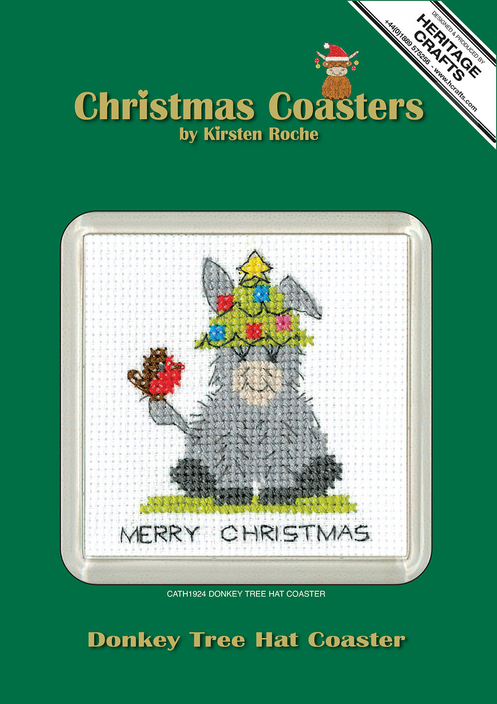 Donkey - Tree Hat Coaster cross stitch kit - CATH1924