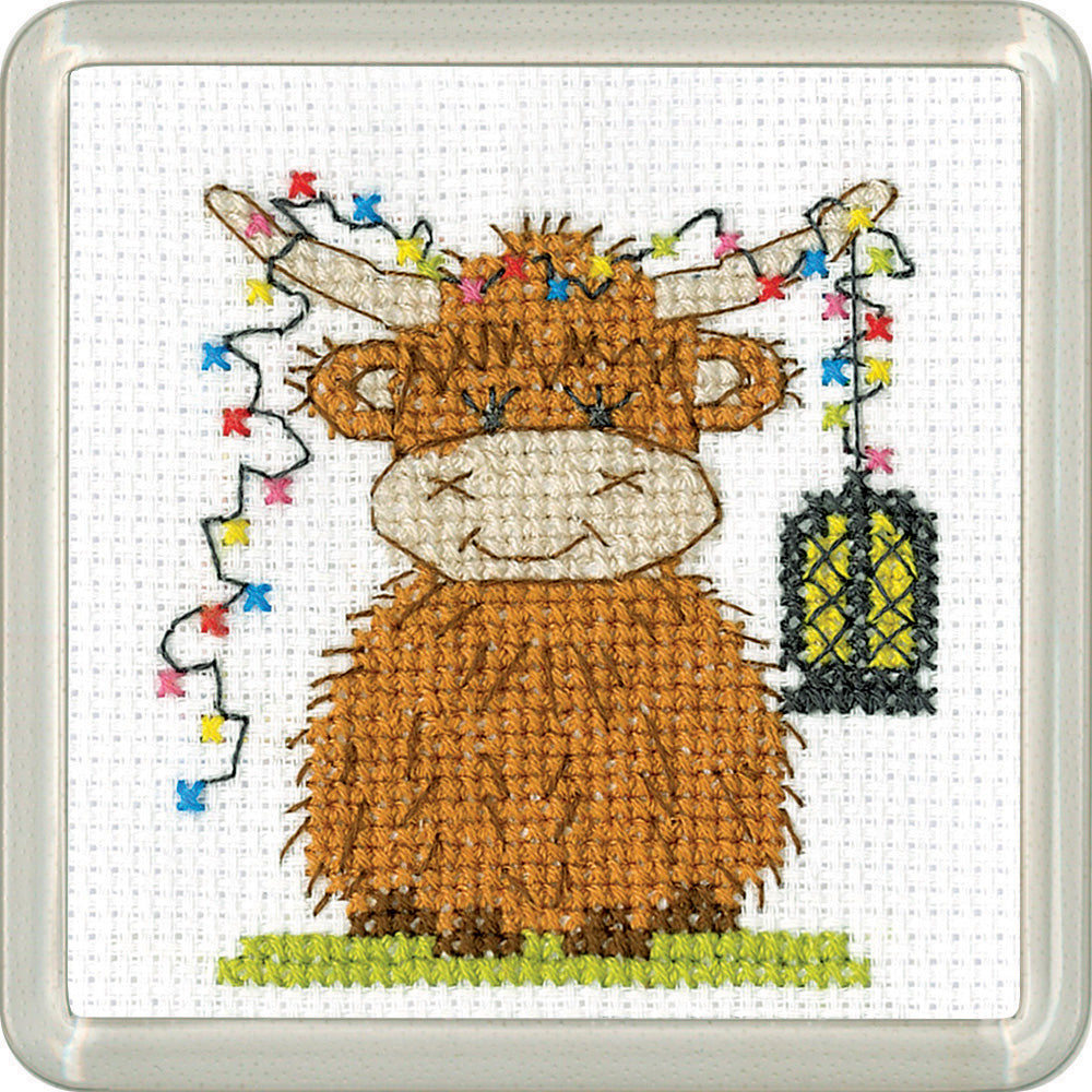 Highland Lantern cross stitch coaster kit - CDLT1838