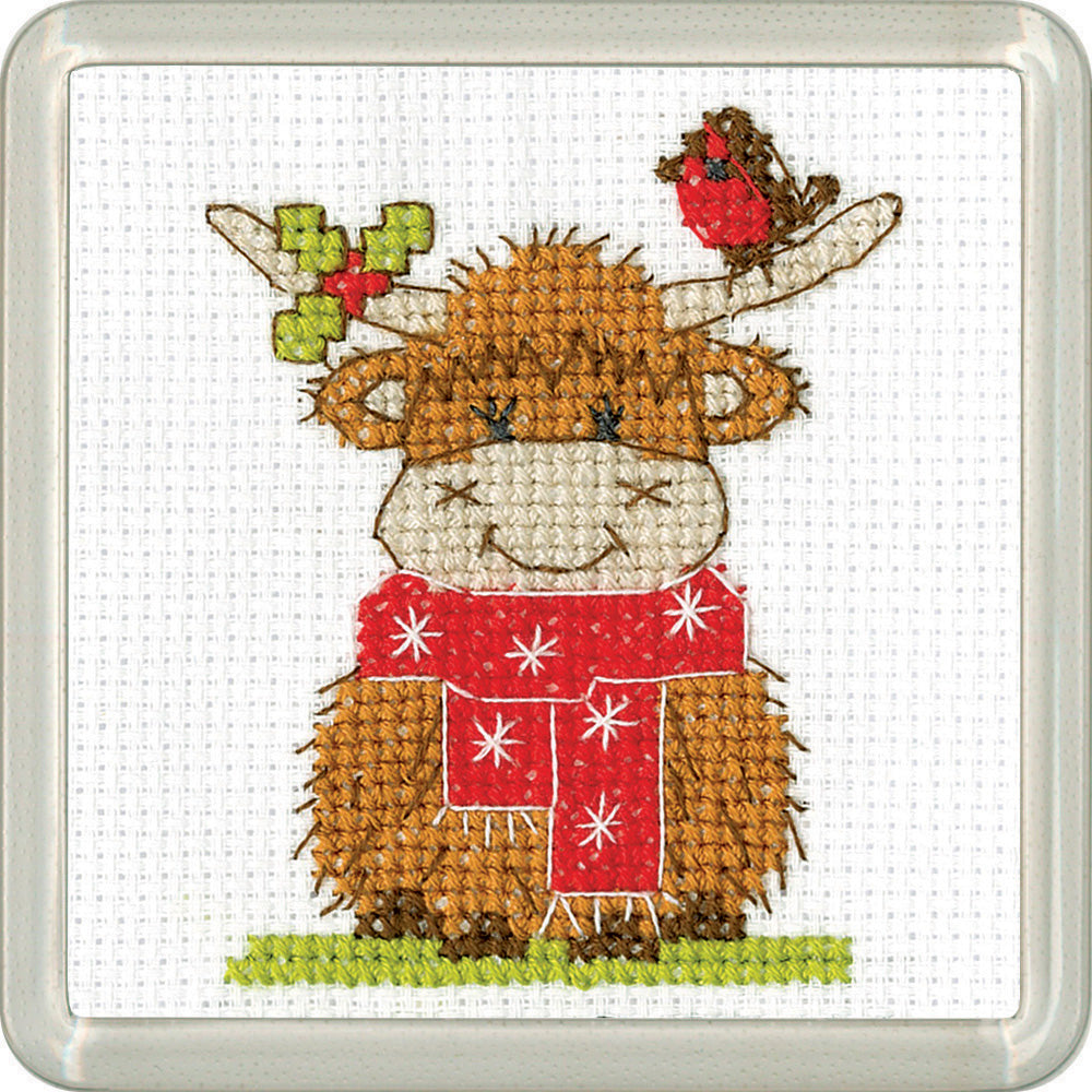 Highland Scarf cross stitch coaster kit - CDSC1841