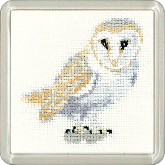 Little Friends Barn Owl Coaster cross stitch kit - CFBO1483