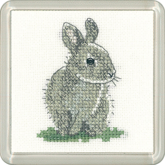 Little Friends Baby Rabbit Coaster cross stitch kit - CFBR1221