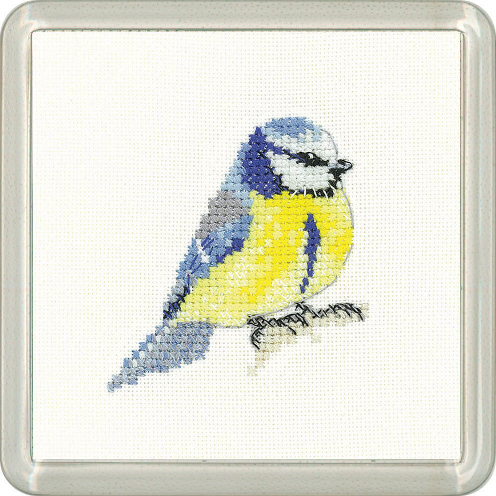 Little Friends Blue Tit Coaster cross stitch kit - CFBT1513