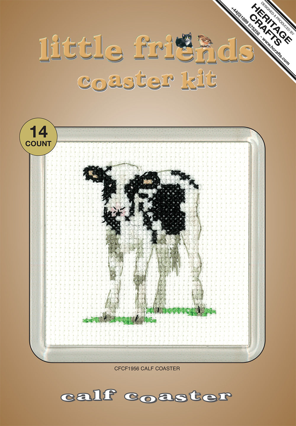 Little Friends Calf Coaster cross stitch kit - CFCF1956