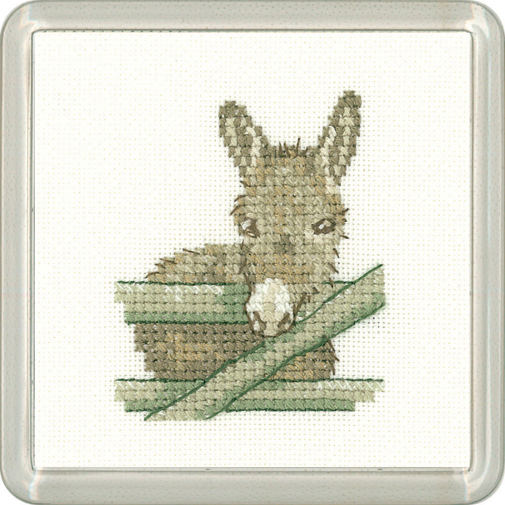 Little Friends Donkey Coaster cross stitch kit - CFDO1445