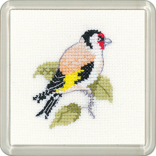 Little Friends Gold Finch Coaster cross stitch kit - CFGF1535