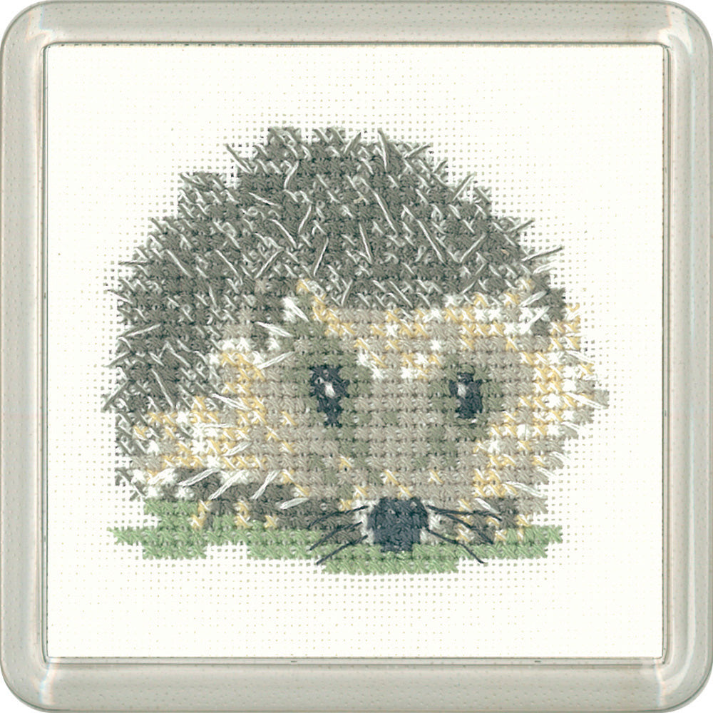 Little Friends Hedgehog Coaster cross stitch kit - CFHH1174