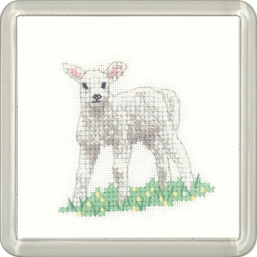 Little Friends Lamb Coaster cross stitch kit - CFLB1448