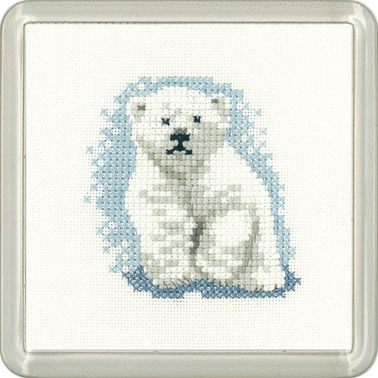 Little Friends Polar Bear Coaster cross stitch kit - CFPB1449