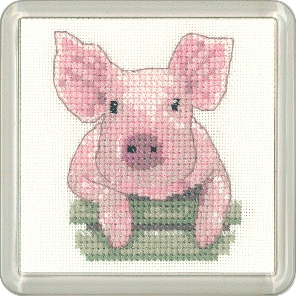 Little Friends Pig Coaster cross stitch kit - CFPG1220