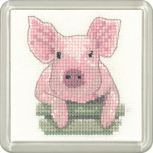 Little Friends Pig Coaster cross stitch kit - CFPG1220