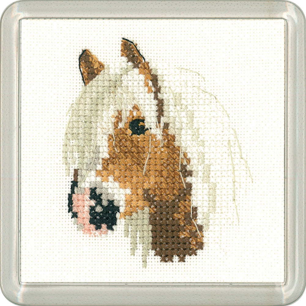 Little Friends Palomino Pony Coaster cross stitch kit - CFPP1219