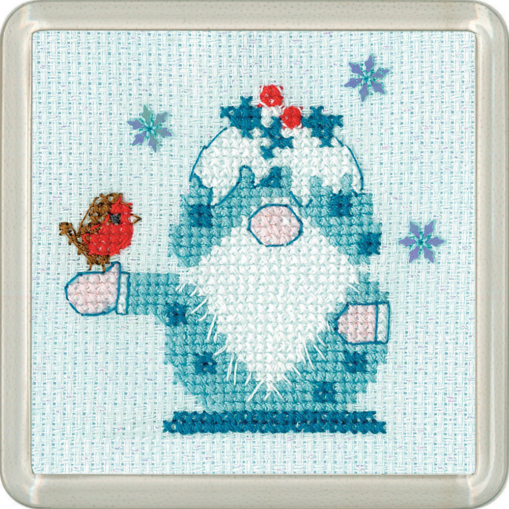 Christmas Pudding frosted cross stitch coaster kit - CFPR1859