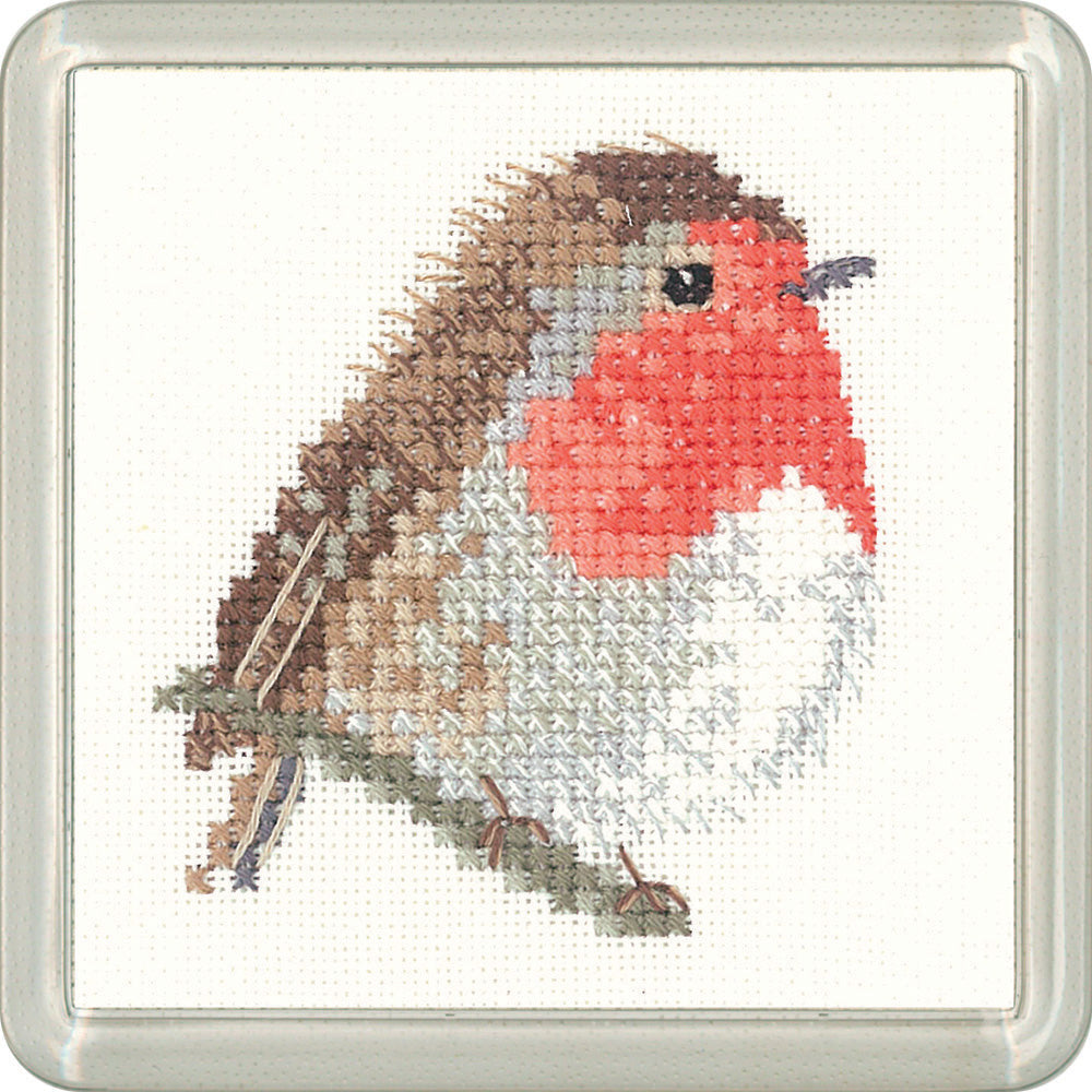 Little Friends Robin coaster cross stitch kit - CFRB1191