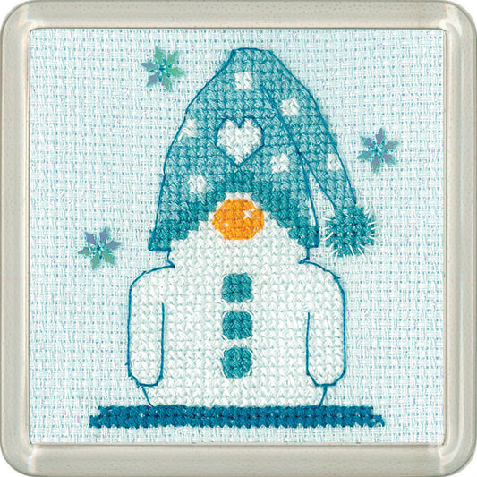 Snowman frosted cross stitch coaster kit - CFSM1860