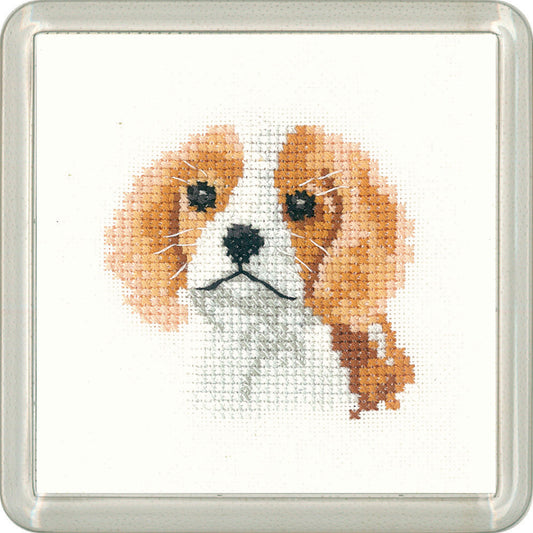 Little Friends Spaniel Puppy coaster cross stitch kit - CFSN1451