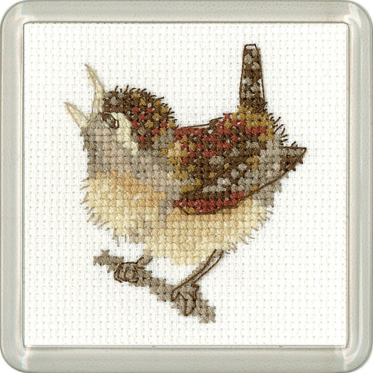 Little Friends Wren Coaster cross stitch kit - CFWR1916