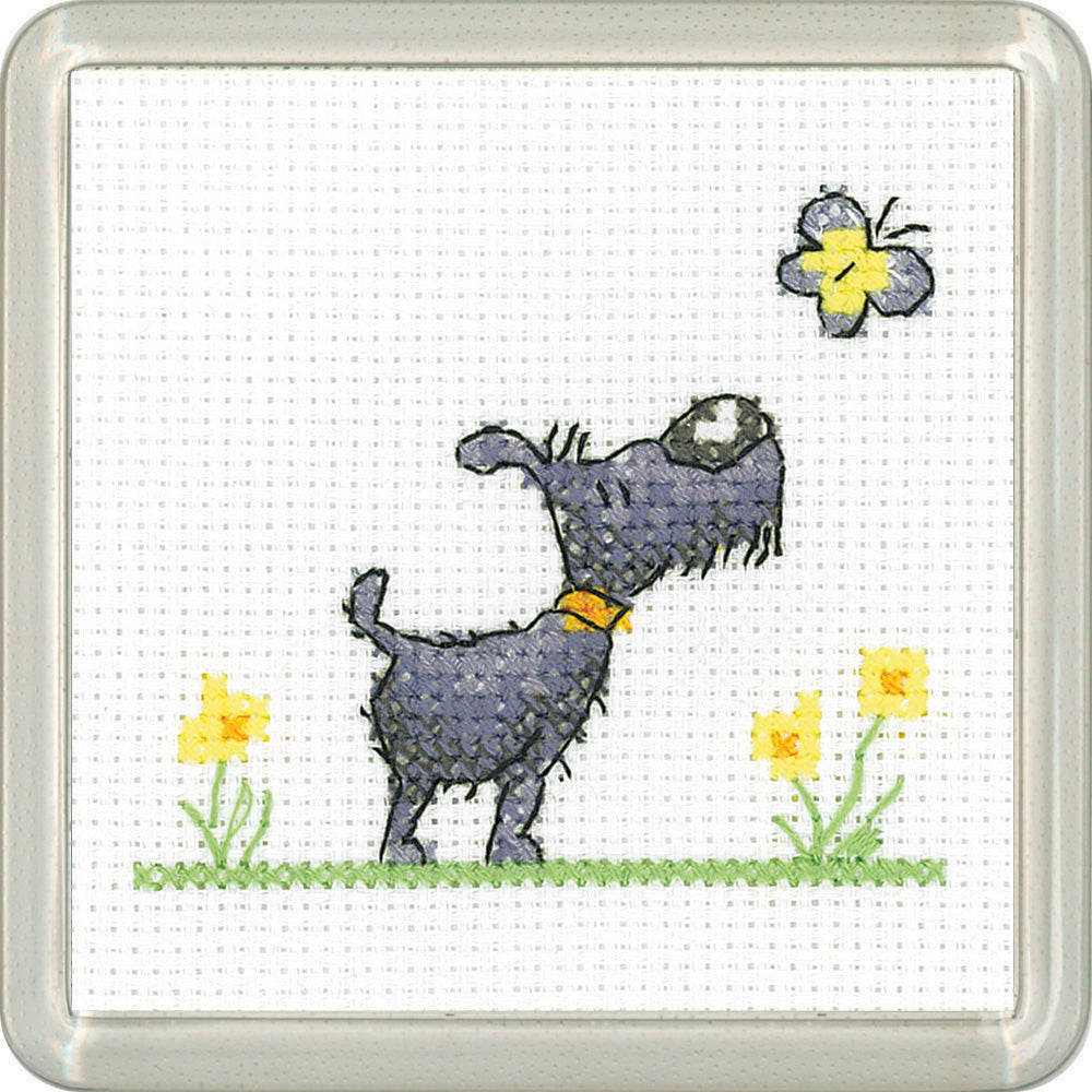 Flutterby cross stitch coaster kit - CGFB1584