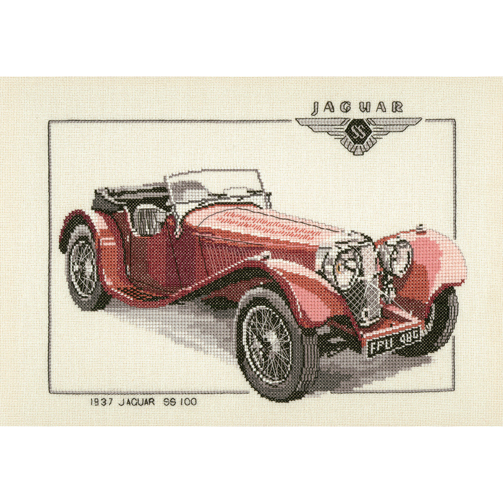 1937 Jaguar SS100 cross stitch chart pack - CJG117C