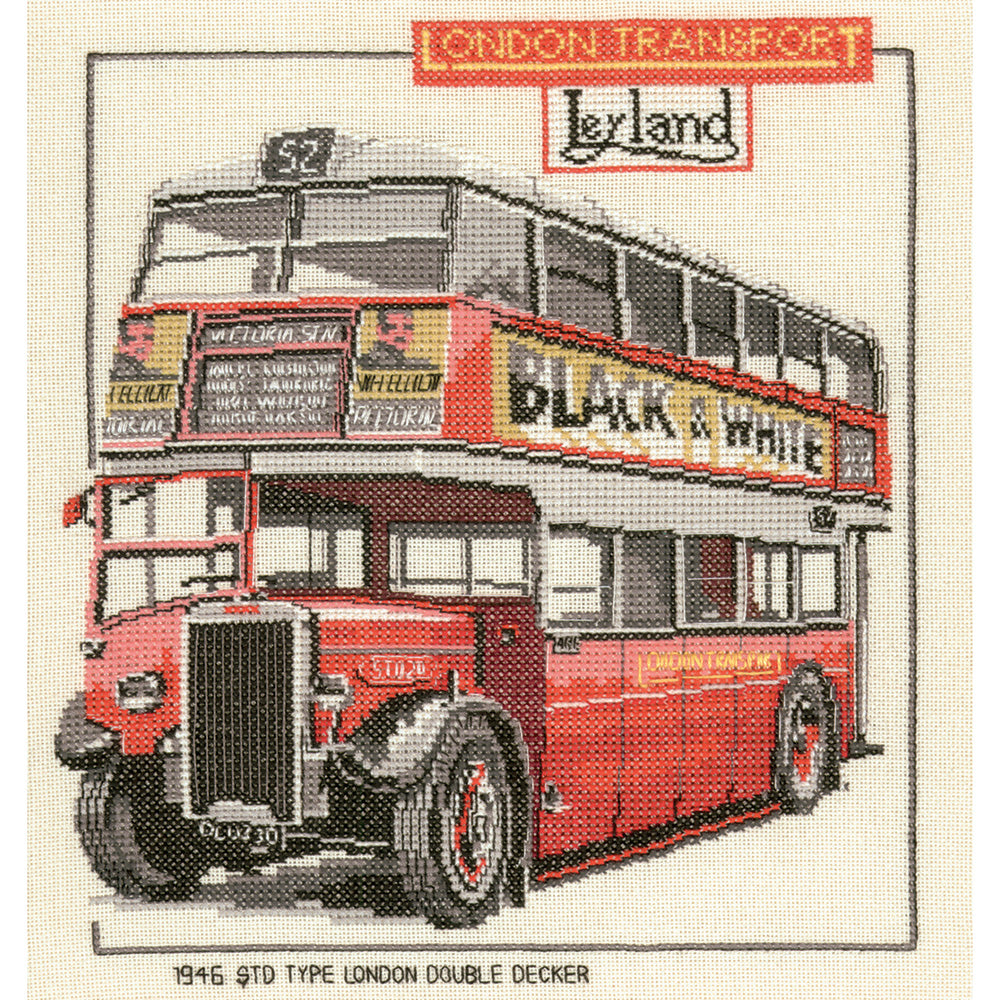 London Double Decker Bus cross stitch chart pack - CLD159C