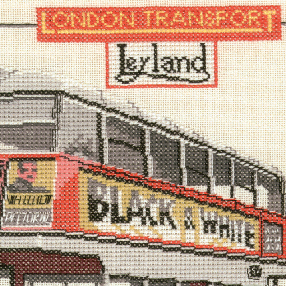 London Double Decker Bus cross stitch chart pack - CLD159C