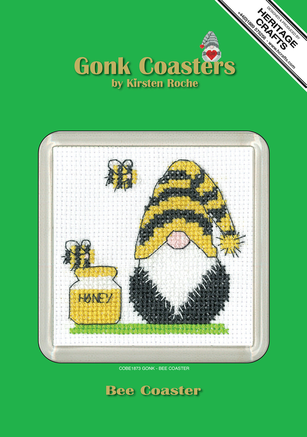 Gonk Bee cross stitch coaster kit - COBE1873