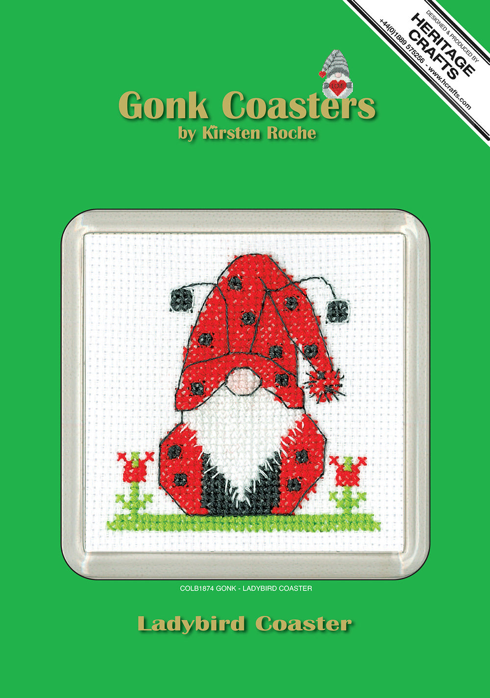 Gonk Ladybird cross stitch coaster kit - COLB1874