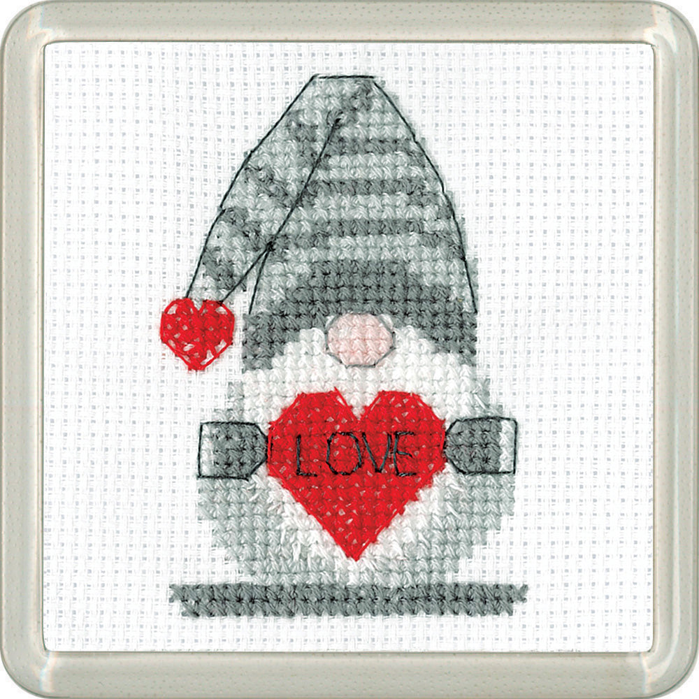 Gonk Love cross stitch coaster kit - COLO1880