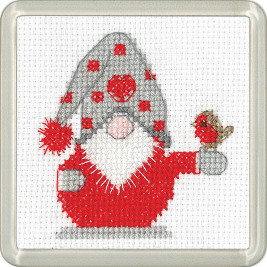 Gonk Christmas Robin cross stitch coaster kit - CORB1867